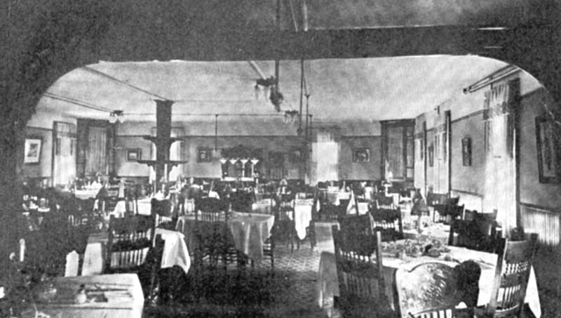 Laurel Inn Dining Room, Pocono Lake, circa 1915.