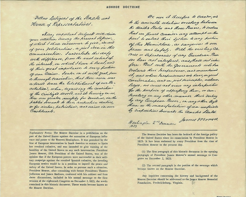 Monroe Doctrine 1823