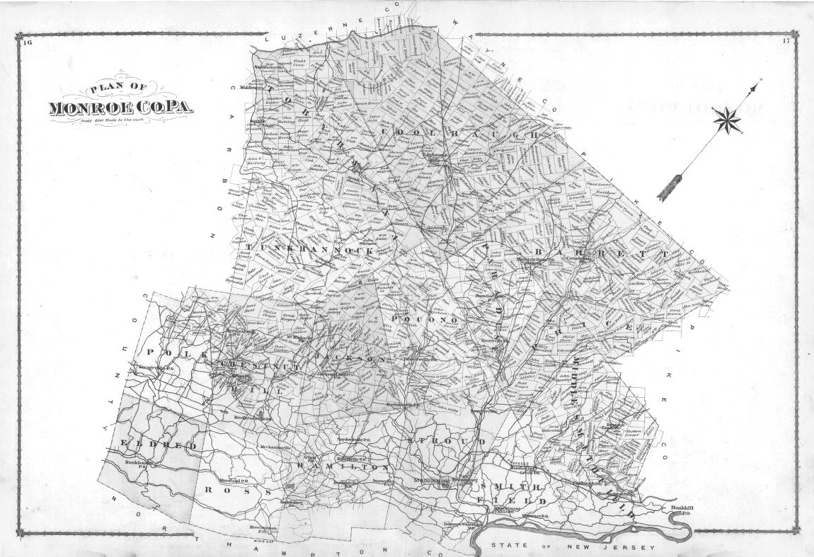 1875 Plan of Monroe County Map