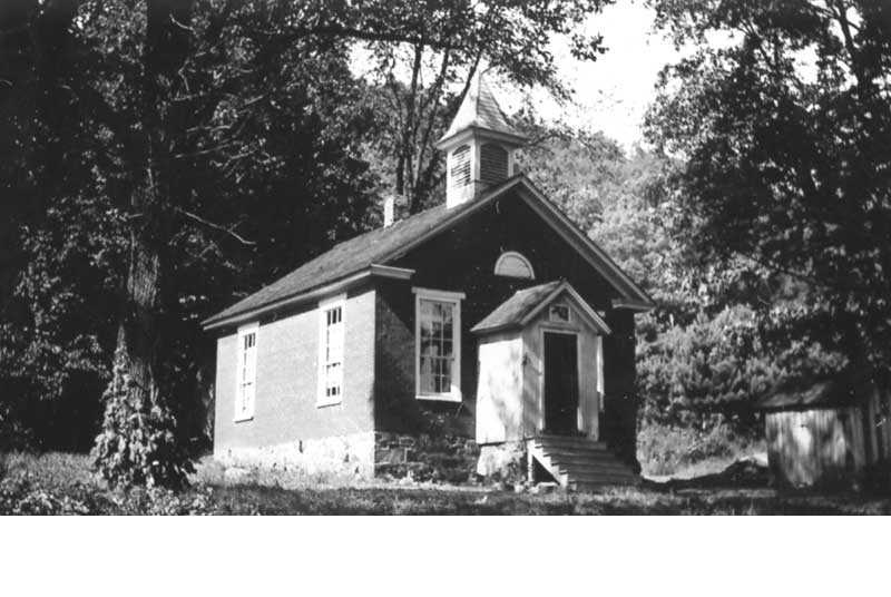 The Bell School, a one-room schoolhouse along Cherry Valley Road in Stormville, south of Stroudsburg. It was built in the 1870s and served students until 1953.